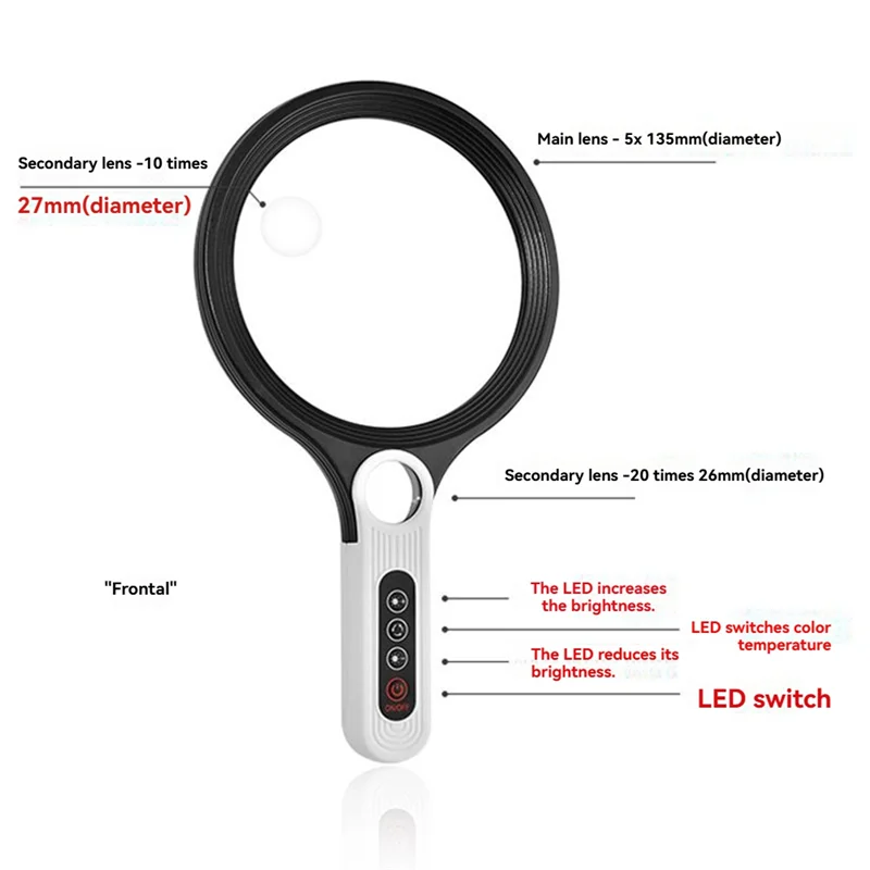SHGO-20X Professional Handheld Magnifying Glass Rechargeable Reading Lens 34 LED Light For Reading Magnifying Glass Jewelry
SHGO-20X Professional Handheld Magnifying Glass Rechargeable Reading Lens 34 LED Light For Reading Magnifying Glass Jewelry