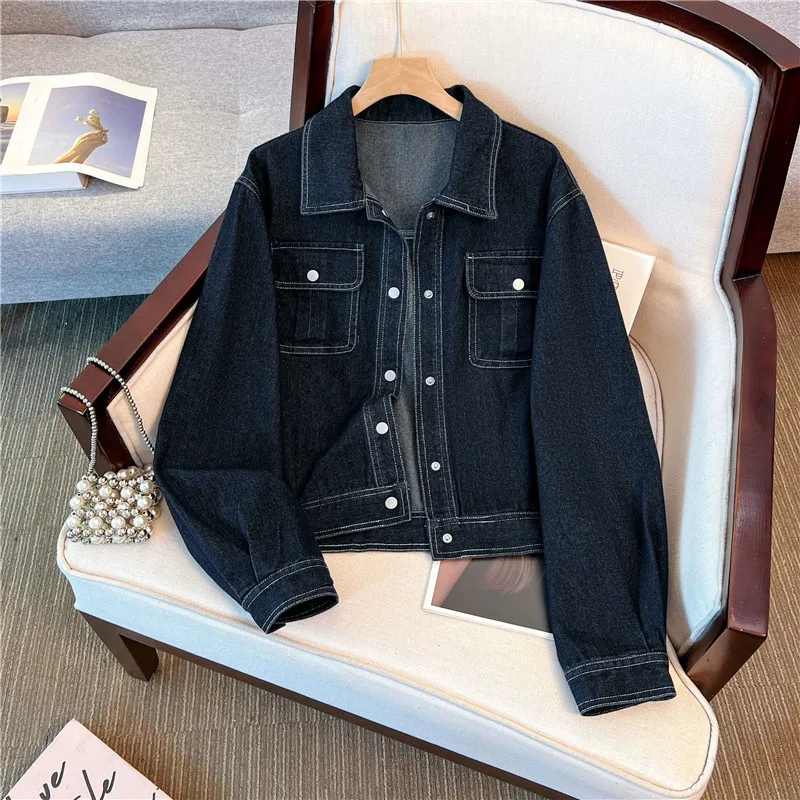 Винтажная темно-синяя повседневная короткая джинсовая куртка, пальто, женская осенняя новая однобортная джинсовая куртка с лацканами и длинными рукавами Chaqueta Mujer
Винтажная темно-синяя повседневная короткая джинсовая куртка, пальто, женская осенняя новая однобортная джинсовая куртка с лацканами и длинными рукавами Chaqueta Mujer