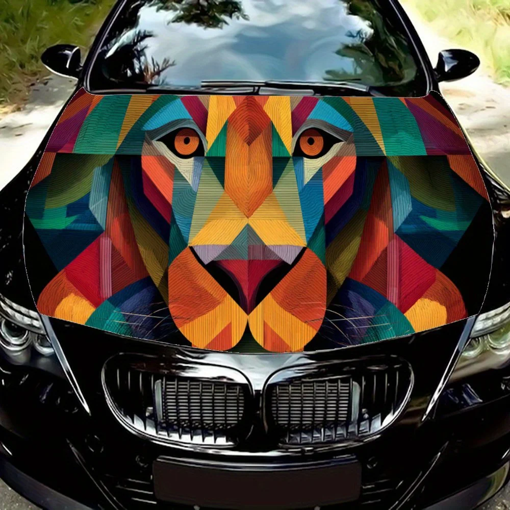 Colorful lion abstract geometry print,car hood stickers,PVC waterproof Self adhesive car hood sticker,car hood decoration protec
Colorful lion abstract geometry print,car hood stickers,PVC waterproof Self adhesive car hood sticker,car hood decoration protec