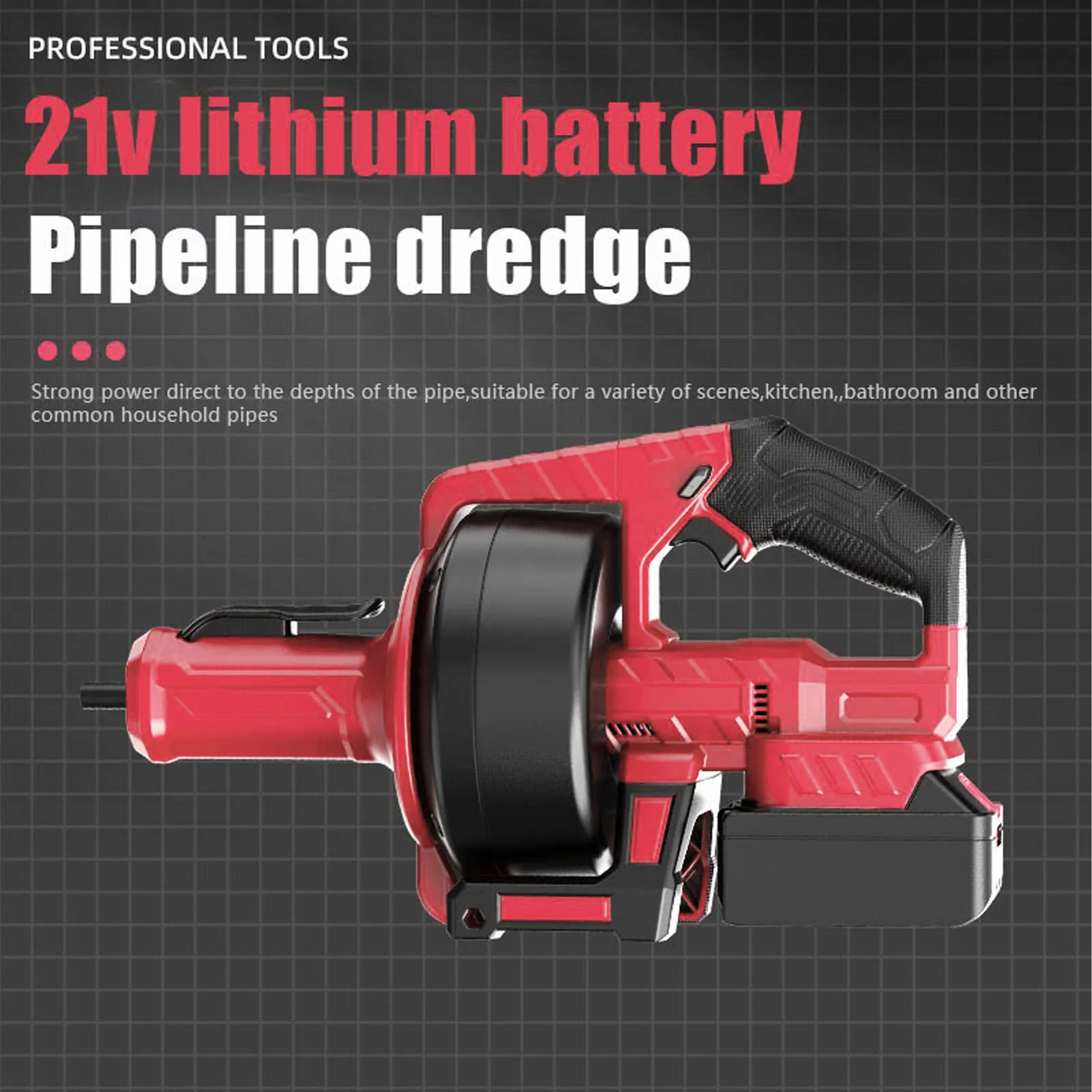 Cordless Electric Drain Auger Auto Feed Plumbing Snake Drain Tool Power Hair Removal for Sewer Bathroom 3/4in-2in Pipe
Cordless Electric Drain Auger Auto Feed Plumbing Snake Drain Tool Power Hair Removal for Sewer Bathroom 3/4in-2in Pipe