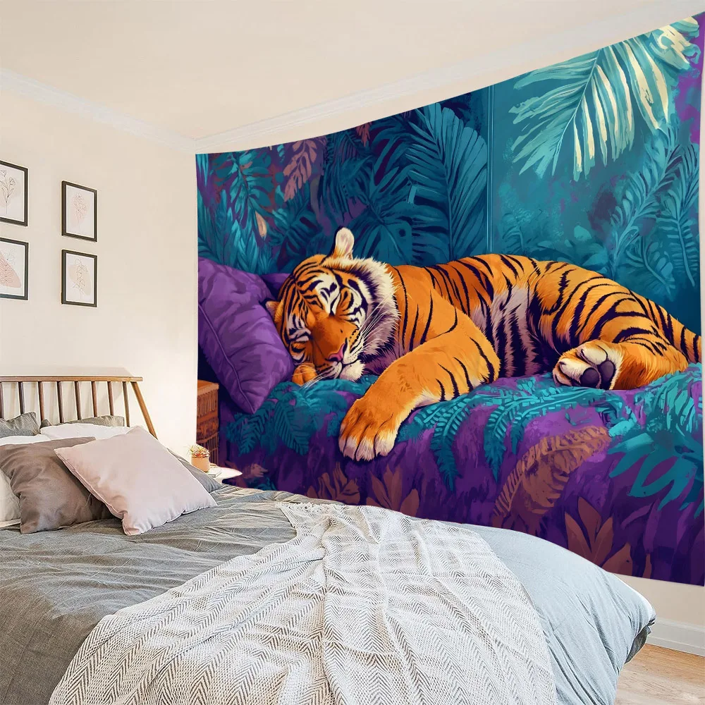Psychedelic tapestry, mysterious forest, home wall decoration, blankets, jungle, animals, tigers, cartoons, bedroom decoration
Psychedelic tapestry, mysterious forest, home wall decoration, blankets, jungle, animals, tigers, cartoons, bedroom decoration