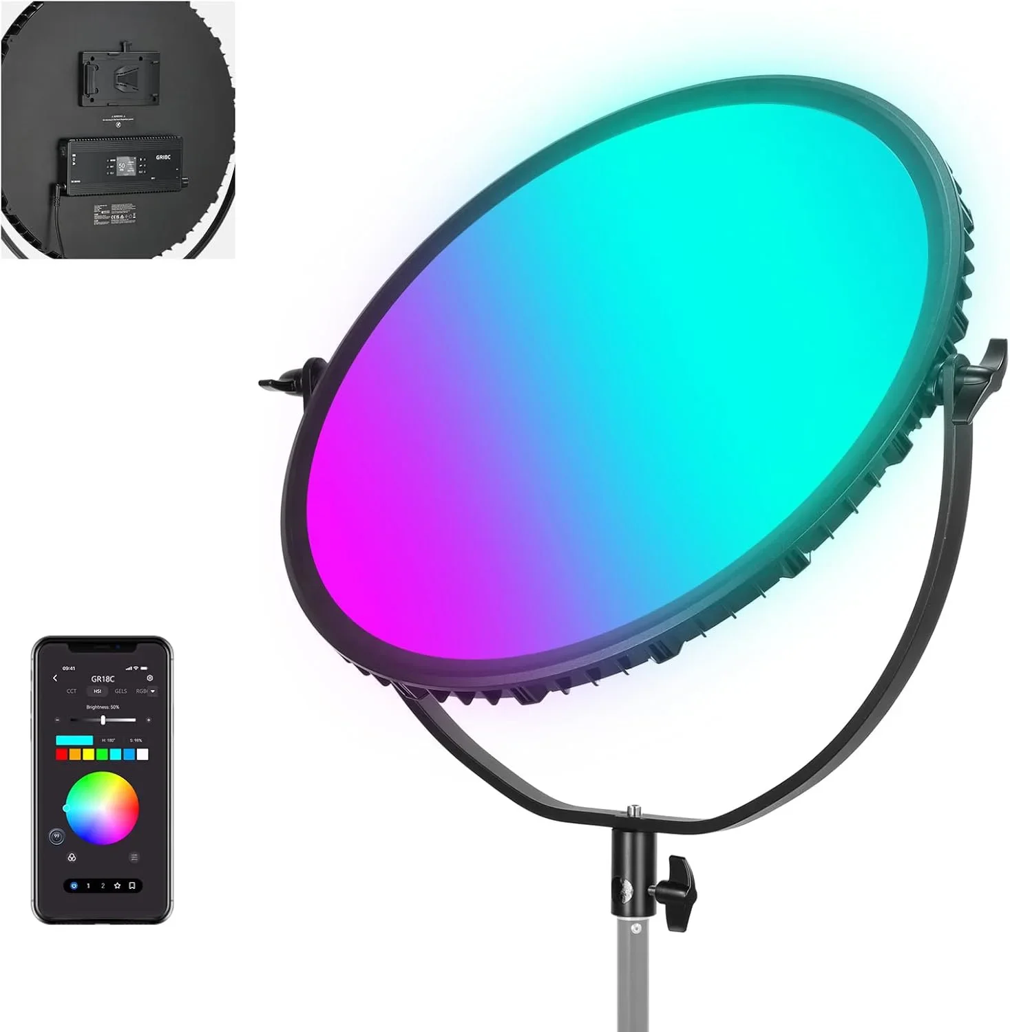 NEEWER 18 "RGB светодиодный круглый панельный светильник для видеосъемки 65 Вт 2500 К-8500 К освещение для фотостудии для наружной съемки, записи потоковой передачи
NEEWER 18 "RGB светодиодный круглый панельный светильник для видеосъемки 65 Вт 2500 К-8500 К освещение для фотостудии для наружной съемки, записи потоковой передачи