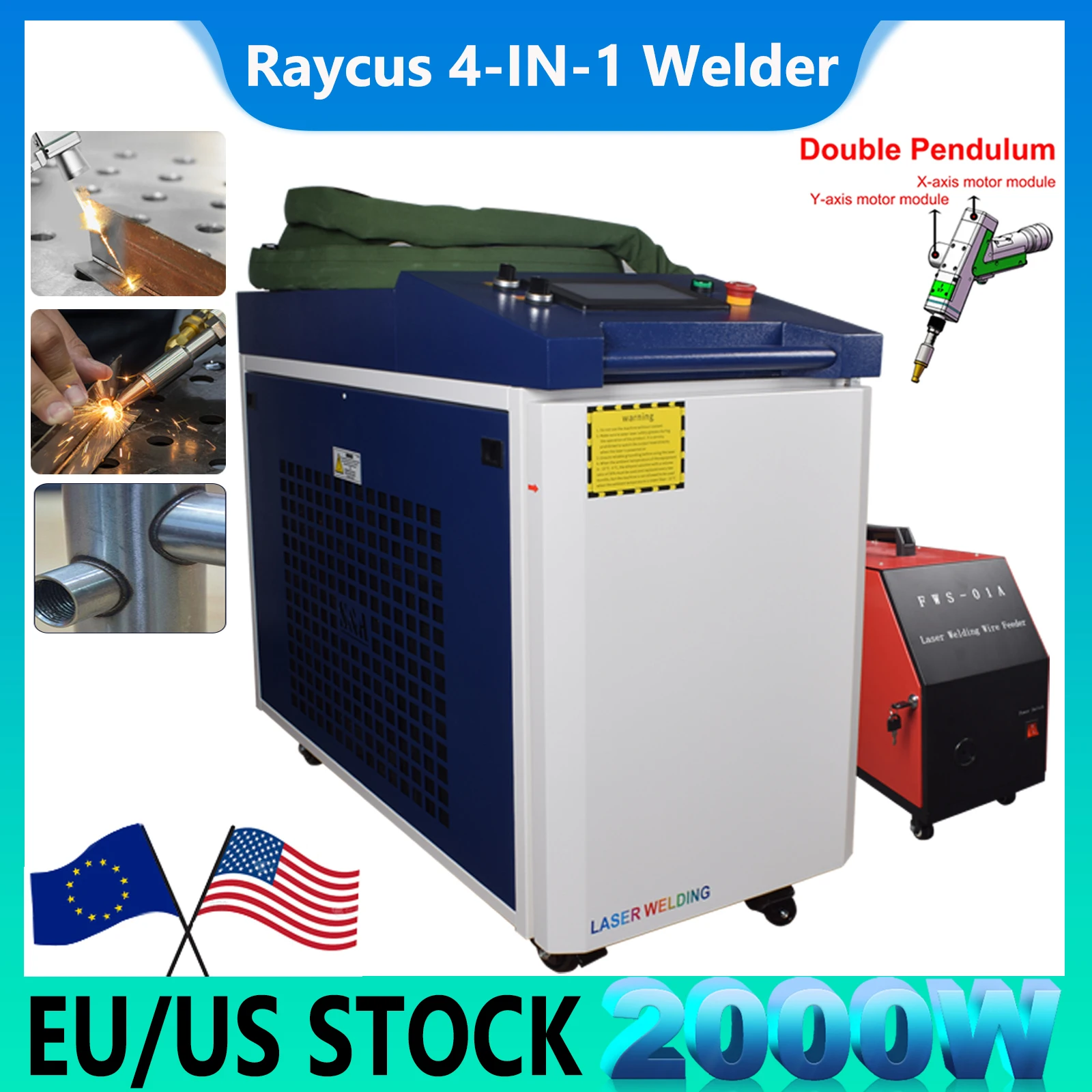 2000W Raycus Laser Welder 1500W Fiber Laser Welder Relfar Wobble Head for Metal Weldings Cleaning Cutting Dual Pendulum Head
2000W Raycus Laser Welder 1500W Fiber Laser Welder Relfar Wobble Head for Metal Weldings Cleaning Cutting Dual Pendulum Head