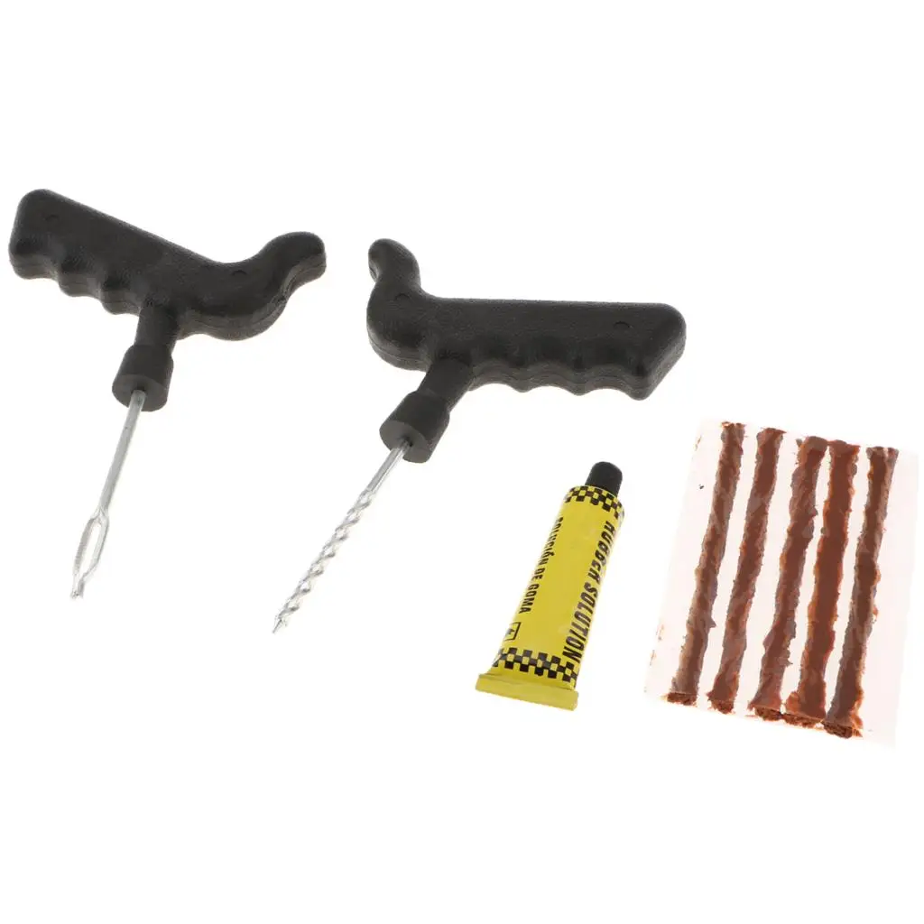 Car Tire Plug Patch Tool Tubeless Tire Repair Kit Universal Fit with Inserting Needle for Motorcycle Scooter Truck
Car Tire Plug Patch Tool Tubeless Tire Repair Kit Universal Fit with Inserting Needle for Motorcycle Scooter Truck