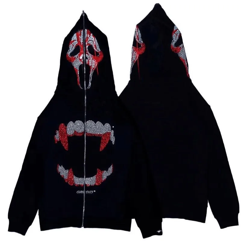 Y2k Loose Retro Oversized Bling Rhinestone Zipper Jacket Korean Fashion Couple Hoodies Harajuku Casual Autumn Sweatshirt Women
Y2k Loose Retro Oversized Bling Rhinestone Zipper Jacket Korean Fashion Couple Hoodies Harajuku Casual Autumn Sweatshirt Women