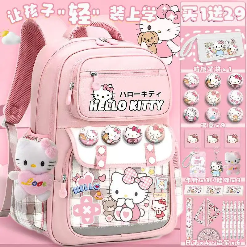 Sanrio Anime HelloKitty Backpacks for Children Kawaii Toys Large Capacity Girls Cute Lightweight Spine-Protective Backpack
Sanrio Anime HelloKitty Backpacks for Children Kawaii Toys Large Capacity Girls Cute Lightweight Spine-Protective Backpack