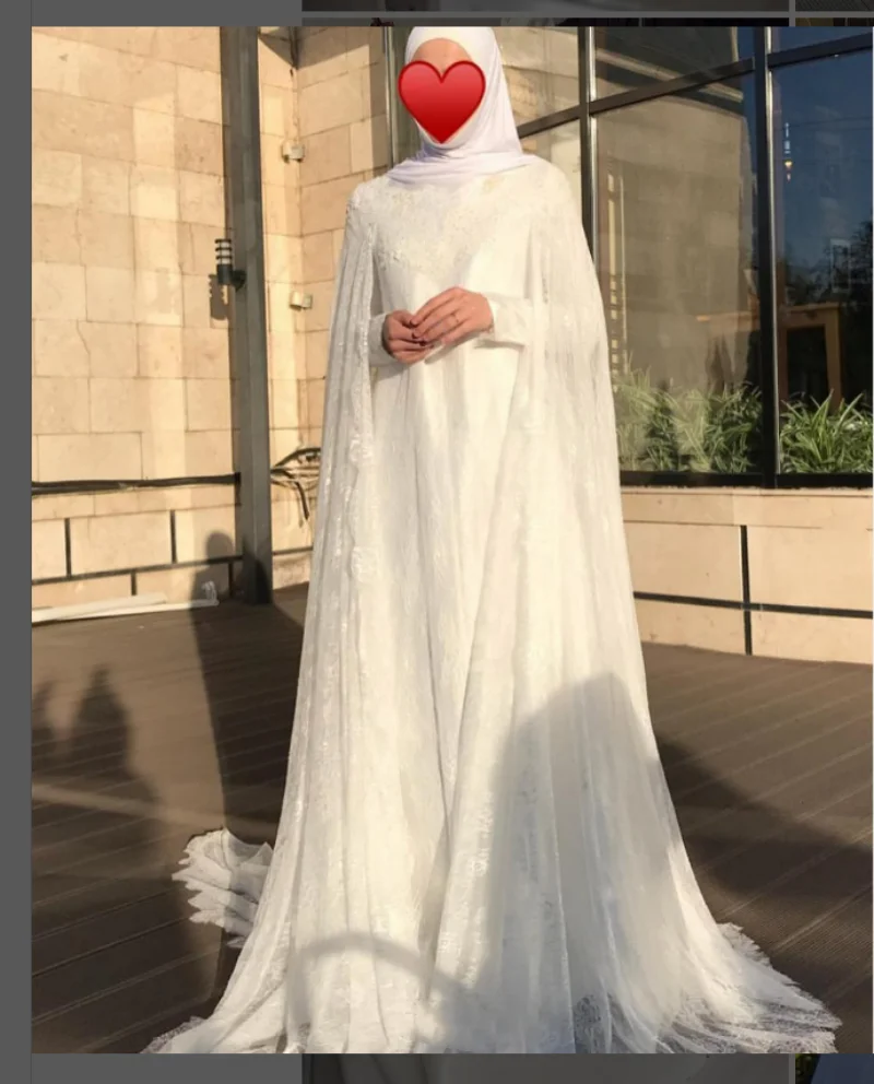 Muslim Wedding Dresses with Long Sleeve cape Lace Moroccan Islamic Dubai Arabic Caftan Bridal Gowns Bride Dress Customsized
Muslim Wedding Dresses with Long Sleeve cape Lace Moroccan Islamic Dubai Arabic Caftan Bridal Gowns Bride Dress Customsized