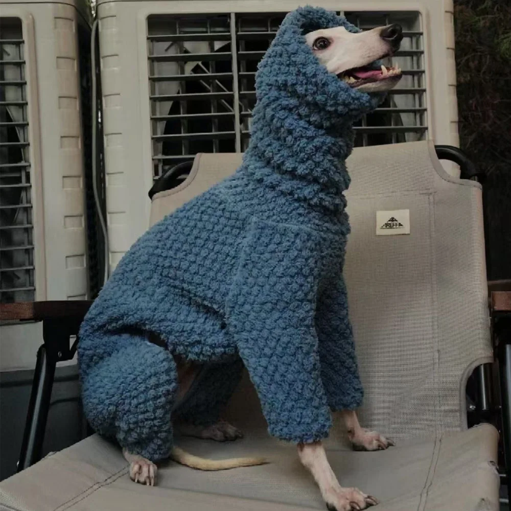 Mohair Blue Sweater for Greyhound Winter 4-leg Long Sleeves High-Neck Thick Warm Sweatshirt for Terrier Whippet Mid Dog Clothes
Mohair Blue Sweater for Greyhound Winter 4-leg Long Sleeves High-Neck Thick Warm Sweatshirt for Terrier Whippet Mid Dog Clothes