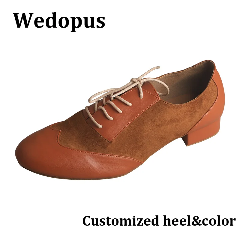 Wedopus Customized Sole Men's Ballroom Dancing Shoes Brown Microfiber and Faux Suede Salsa Dance Latin Shoes 2.5CM
Wedopus Customized Sole Men's Ballroom Dancing Shoes Brown Microfiber and Faux Suede Salsa Dance Latin Shoes 2.5CM