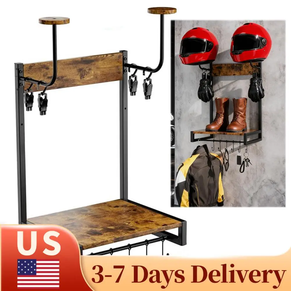 Деревянная подставка-органайзер для шлемов с крючками, настенная металлическая вешалка для шлемов, для хранения мотоциклетных аксессуаров
Деревянная подставка-органайзер для шлемов с крючками, настенная металлическая вешалка для шлемов, для хранения мотоциклетных аксессуаров