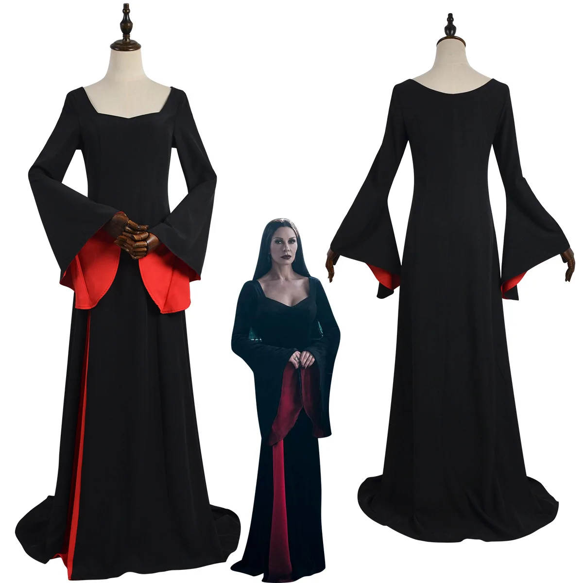 Morticia Cosplay Costume Black Robe Set Women Gothic Dress Maxi Skirt Adult Vintage Halloween Masquerade Party
Morticia Cosplay Costume Black Robe Set Women Gothic Dress Maxi Skirt Adult Vintage Halloween Masquerade Party