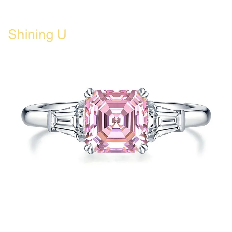 Shining U 925 Sterling Silver Square 7*7mm Pink Yellow High Carbon Daimond Gems Ring for Women Fine Jewelry Engagement Spring
Shining U 925 Sterling Silver Square 7*7mm Pink Yellow High Carbon Daimond Gems Ring for Women Fine Jewelry Engagement Spring