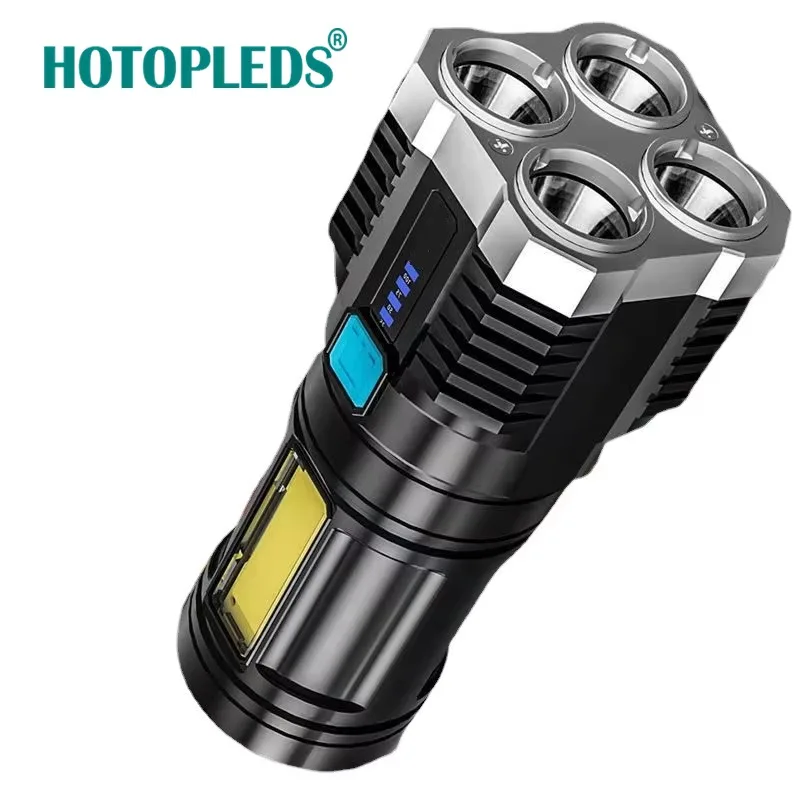 4-core Led Multi-functional Bright Flashlight COB Side Light Outdoor Portable Home USB Rechargeable Flashlight
4-core Led Multi-functional Bright Flashlight COB Side Light Outdoor Portable Home USB Rechargeable Flashlight
