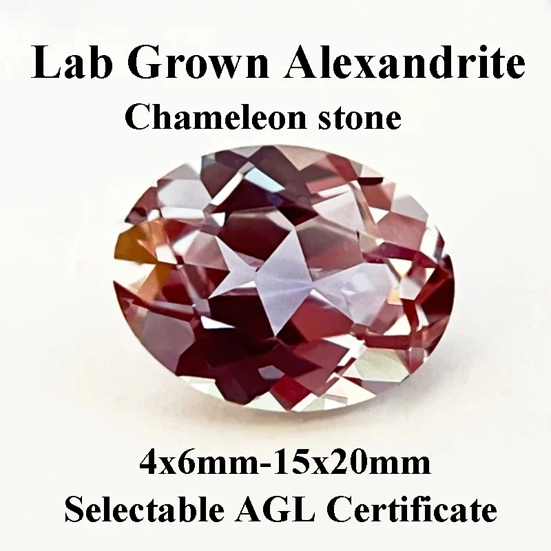 Top Lab Grown Alexandrite Stone Oval Shape Purple Color Charms Beads for Diy Jewelry Making Materials Selectable AGL Certificate
Top Lab Grown Alexandrite Stone Oval Shape Purple Color Charms Beads for Diy Jewelry Making Materials Selectable AGL Certificate