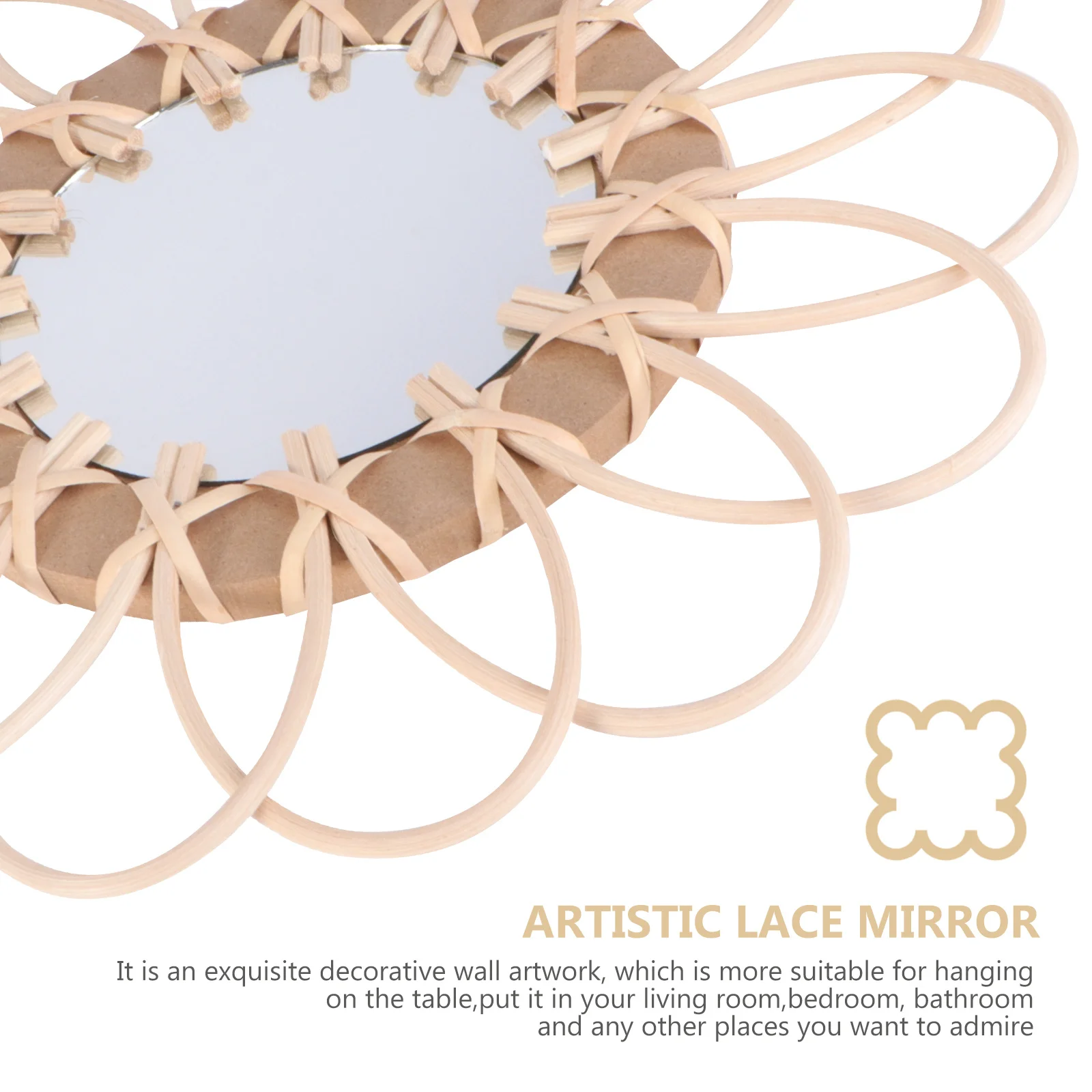 Woven Makeup Mirror Decorative Wall Hanging Beige High Quality Minimalist Design Lightweight Home Decoration
Woven Makeup Mirror Decorative Wall Hanging Beige High Quality Minimalist Design Lightweight Home Decoration