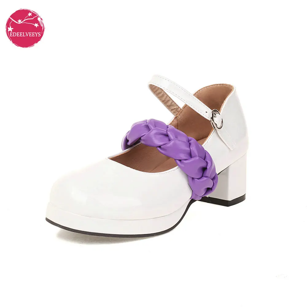 Mary Janes Lolita Party Shoes Street Fashion Braided Rope Ladies Pumps Chuncky Heel Contrasting Colors Weave Strap Buckle
Mary Janes Lolita Party Shoes Street Fashion Braided Rope Ladies Pumps Chuncky Heel Contrasting Colors Weave Strap Buckle