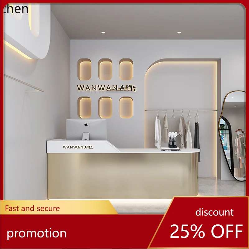 HT modern simple clothing store stainless steel bar barber shop checkout page curved hair salon paint front desk bar
HT modern simple clothing store stainless steel bar barber shop checkout page curved hair salon paint front desk bar