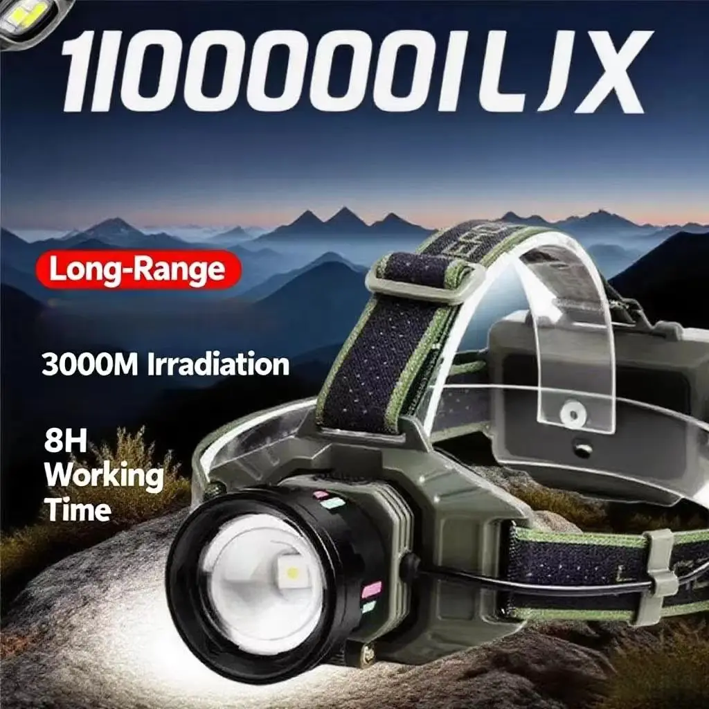 1000000LM Most Powerful LED Headlamp Sensor Head Flashlight High Power Headlight 18650 Rechargeable Head Lantern Fishing Camping
1000000LM Most Powerful LED Headlamp Sensor Head Flashlight High Power Headlight 18650 Rechargeable Head Lantern Fishing Camping
