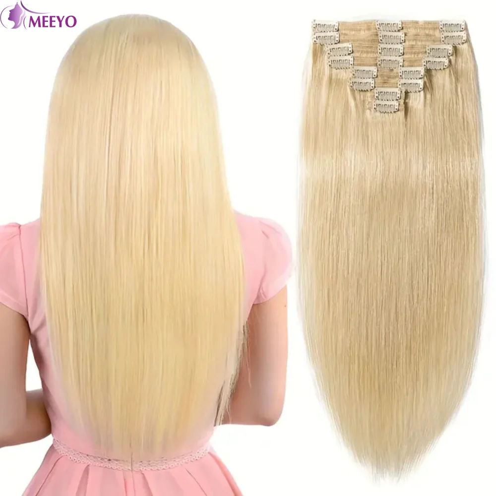 #613 Blonde Straight Clip In Hair Extensions Human Hair Full Head Invisible Brazilian Natural Real 100% Human Hair Extensions
#613 Blonde Straight Clip In Hair Extensions Human Hair Full Head Invisible Brazilian Natural Real 100% Human Hair Extensions