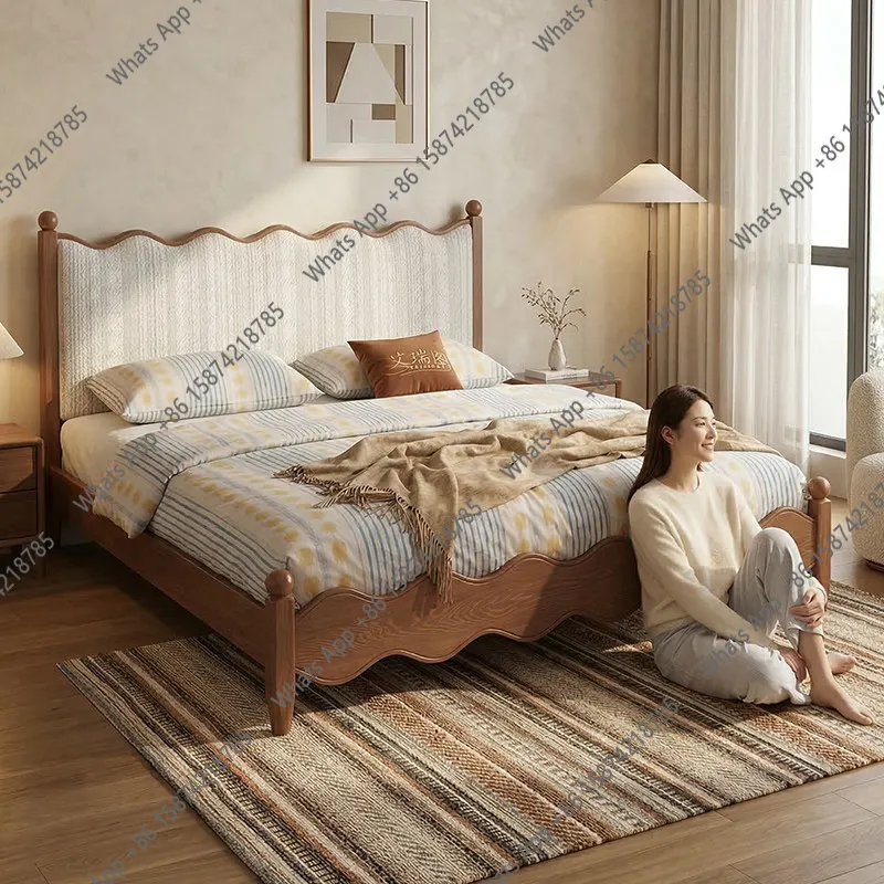 Zx Medieval French Wavy Bedside Solid Wood Bed North American Ash Wood Small Apartment Bedroom 1.8 Meters Double Soft Bed
Zx Medieval French Wavy Bedside Solid Wood Bed North American Ash Wood Small Apartment Bedroom 1.8 Meters Double Soft Bed