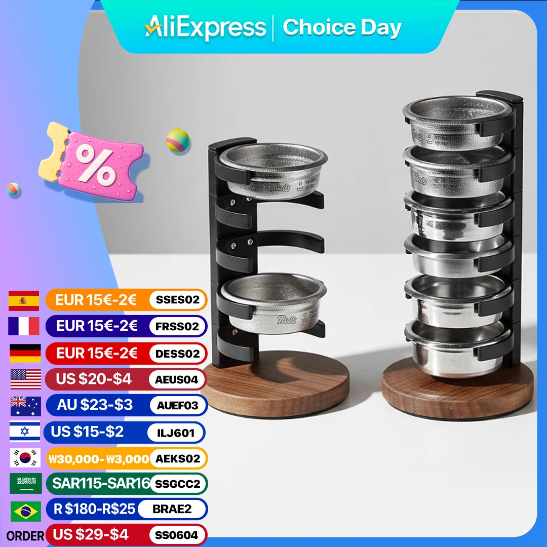 Coffee Basket Rack Espresso Coffee Powder Bowl Holder Walnut Base 58MM Basket Storage Coffee Tools Barista Accessories
Coffee Basket Rack Espresso Coffee Powder Bowl Holder Walnut Base 58MM Basket Storage Coffee Tools Barista Accessories