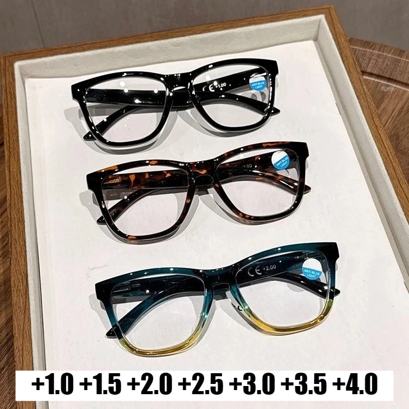 Blue Light Blocking High-Definition Reading Glasses: Stylish Oversized Square Frame Classic Men's Presbyopic Glasses +3.5+4.0
Blue Light Blocking High-Definition Reading Glasses: Stylish Oversized Square Frame Classic Men's Presbyopic Glasses +3.5+4.0