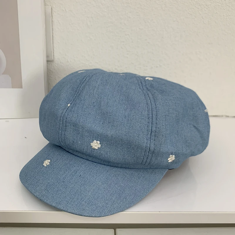 Octagonal Hat Denim Women Newsboy Cap Flowers Embroidery Beret Sun Protection Accessory For Spring Summer Outdoor Casual
Octagonal Hat Denim Women Newsboy Cap Flowers Embroidery Beret Sun Protection Accessory For Spring Summer Outdoor Casual