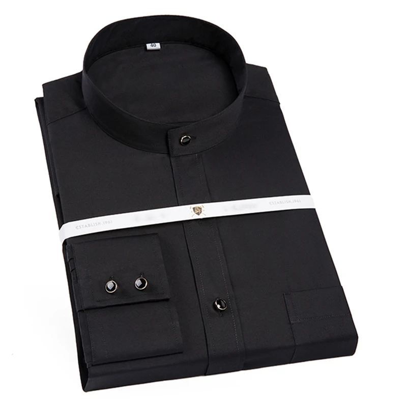Luxury Cotton Mandarin Collar Men Dress Shirt Long Sleeve Solid Men's Classic Chineise Stand Collar Social Shirts
Luxury Cotton Mandarin Collar Men Dress Shirt Long Sleeve Solid Men's Classic Chineise Stand Collar Social Shirts