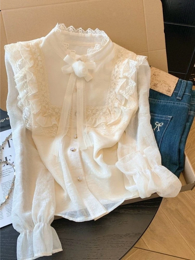 French Vintage Long Sleeve Blouse Button Patchwork Women Casual Chiffon Shirt Lace Sweet Y2k Retro Top Solid Color Bodycon
French Vintage Long Sleeve Blouse Button Patchwork Women Casual Chiffon Shirt Lace Sweet Y2k Retro Top Solid Color Bodycon