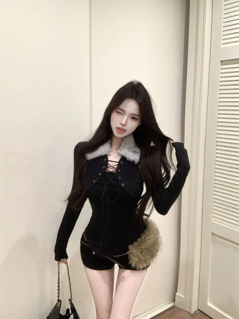 2026 весенний свитер из искусственного меха с длинными рукавами, женский винтажный пуловер 2000-х годов, корейская модная верхняя одежда, сексуальная блузка на шнуровке Y2k
2026 весенний свитер из искусственного меха с длинными рукавами, женский винтажный пуловер 2000-х годов, корейская модная верхняя одежда, сексуальная блузка на шнуровке Y2k