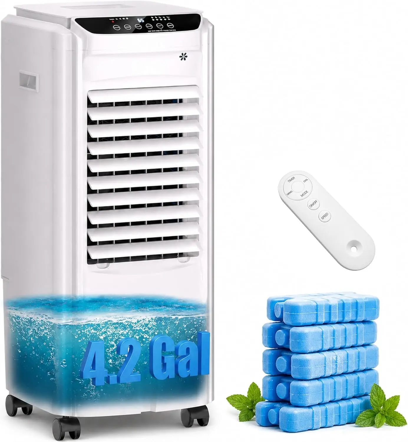 Portable Evaporative Air Cooler, 1800 CFM, 3-in-1 Swamp Cooler Air Conditioner with 4.2 Gal Tank, 120° Oscillating, 3 Speeds, 12H Timer, Remote Control, Windowless Cooling Fan for Indoor Bedroom Office, White
Portable Evaporative Air Cooler, 1800 CFM, 3-in-1 Swamp Cooler Air Conditioner with 4.2 Gal Tank, 120° Oscillating, 3 Speeds, 12H Timer, Remote Control, Windowless Cooling Fan for Indoor Bedroom Office, White