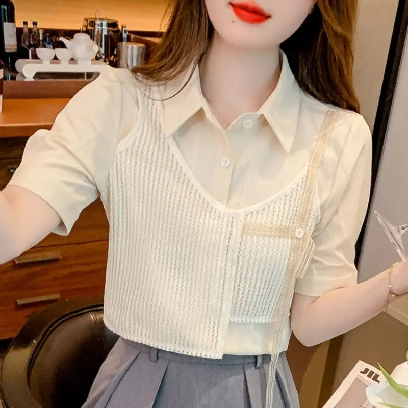 Design-Sense Unique Patchwork Short-Sleeve Shirt Summer French Short-Sleeved Chiffon Top Bubble Sleeve Blouse
Design-Sense Unique Patchwork Short-Sleeve Shirt Summer French Short-Sleeved Chiffon Top Bubble Sleeve Blouse