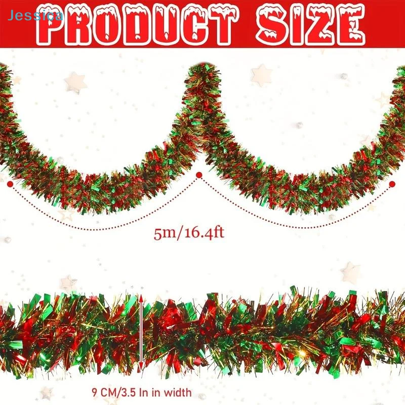 ♥5m Christmas Tinsel Garland Metallic Shiny Garland With LED Lights Christmas Tree Garland Thick Hanging Suitable For Home Decor
♥5m Christmas Tinsel Garland Metallic Shiny Garland With LED Lights Christmas Tree Garland Thick Hanging Suitable For Home Decor