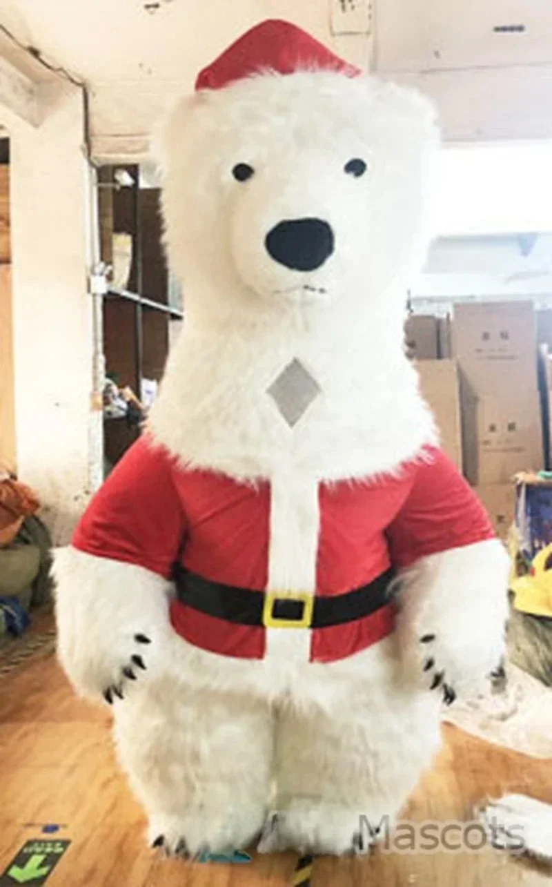 2m/2.6m Adult Fancy Polar Bear Inflatable Suit with Santa Suit for Christmas Entertainments Full Body Furry Blow Up Bear Suit
2m/2.6m Adult Fancy Polar Bear Inflatable Suit with Santa Suit for Christmas Entertainments Full Body Furry Blow Up Bear Suit
