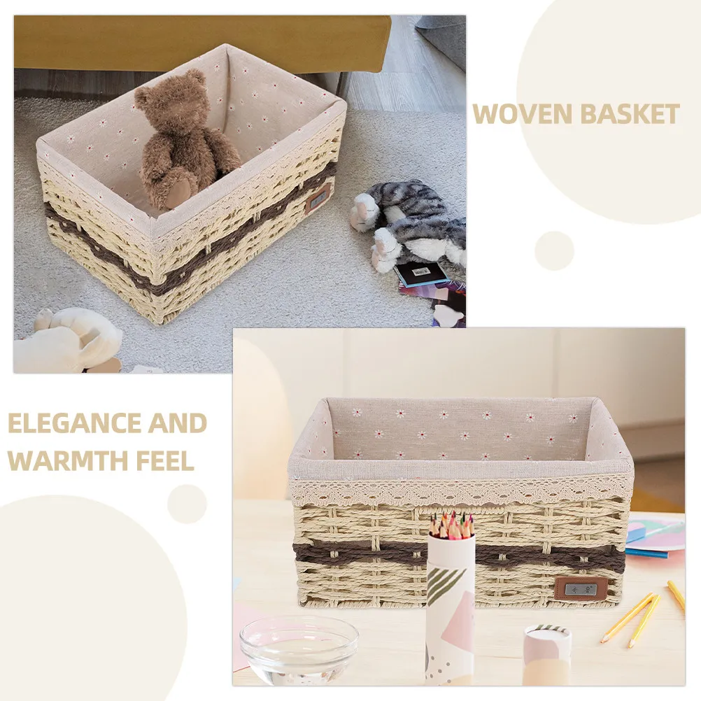 Woven Storage Basket with Liner Multipurpose Sundries Basket for Home Office Desktop Kitchen Living Room Fruit Snacks Cosmetics
Woven Storage Basket with Liner Multipurpose Sundries Basket for Home Office Desktop Kitchen Living Room Fruit Snacks Cosmetics