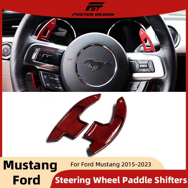 Лопастные переключатели рулевого колеса из углеродного волокна для Ford Mustang 2015-2023, аксессуары для модификации интерьера 
Лопастные переключатели рулевого колеса из углеродного волокна для Ford Mustang 2015-2023, аксессуары для модификации интерьера