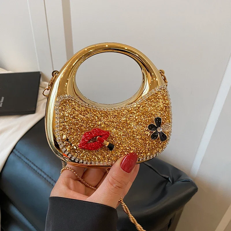 Luxury Diamond Evening Clutch Bag Fashion Round Handbag Wedding Purse High Quality Acrylic Crossbody Mini Lipstick Bag Gold Bols
Luxury Diamond Evening Clutch Bag Fashion Round Handbag Wedding Purse High Quality Acrylic Crossbody Mini Lipstick Bag Gold Bols