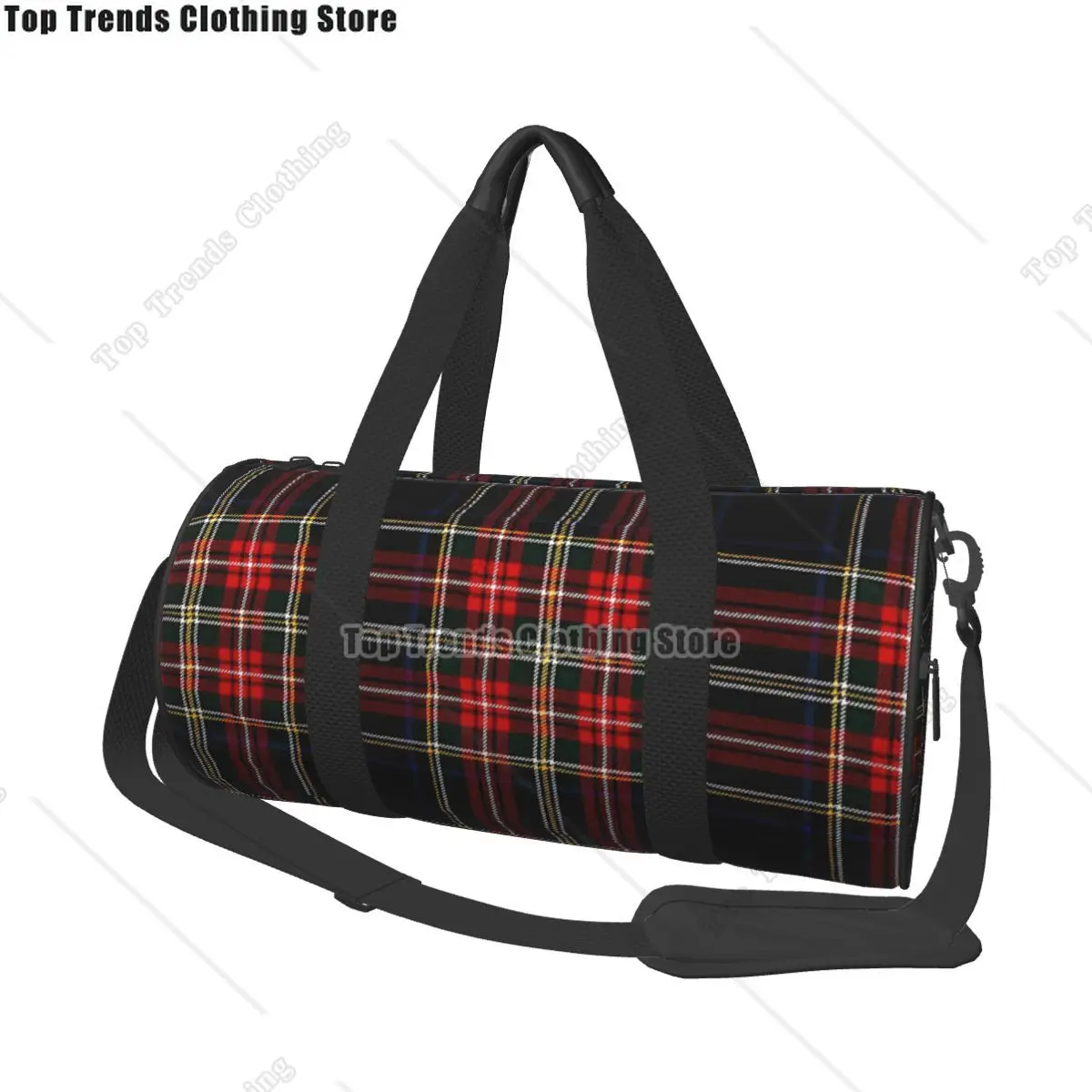 Black Modern Scottish Tartan Travel Bags Men Fitness Handbag Cylinder Shoulder Bag Women Large Travel Tote Luggage Bag
Black Modern Scottish Tartan Travel Bags Men Fitness Handbag Cylinder Shoulder Bag Women Large Travel Tote Luggage Bag