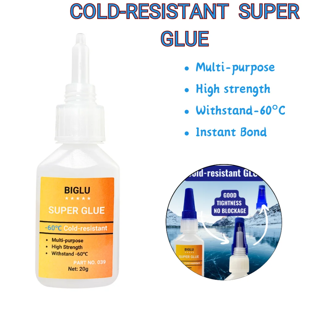 -60℃ Cold-resistant Strong Liquid Transparent Super Glue Cold Environment For Skis Multi-Purpose Instant Fast Adhesive 20g
-60℃ Cold-resistant Strong Liquid Transparent Super Glue Cold Environment For Skis Multi-Purpose Instant Fast Adhesive 20g