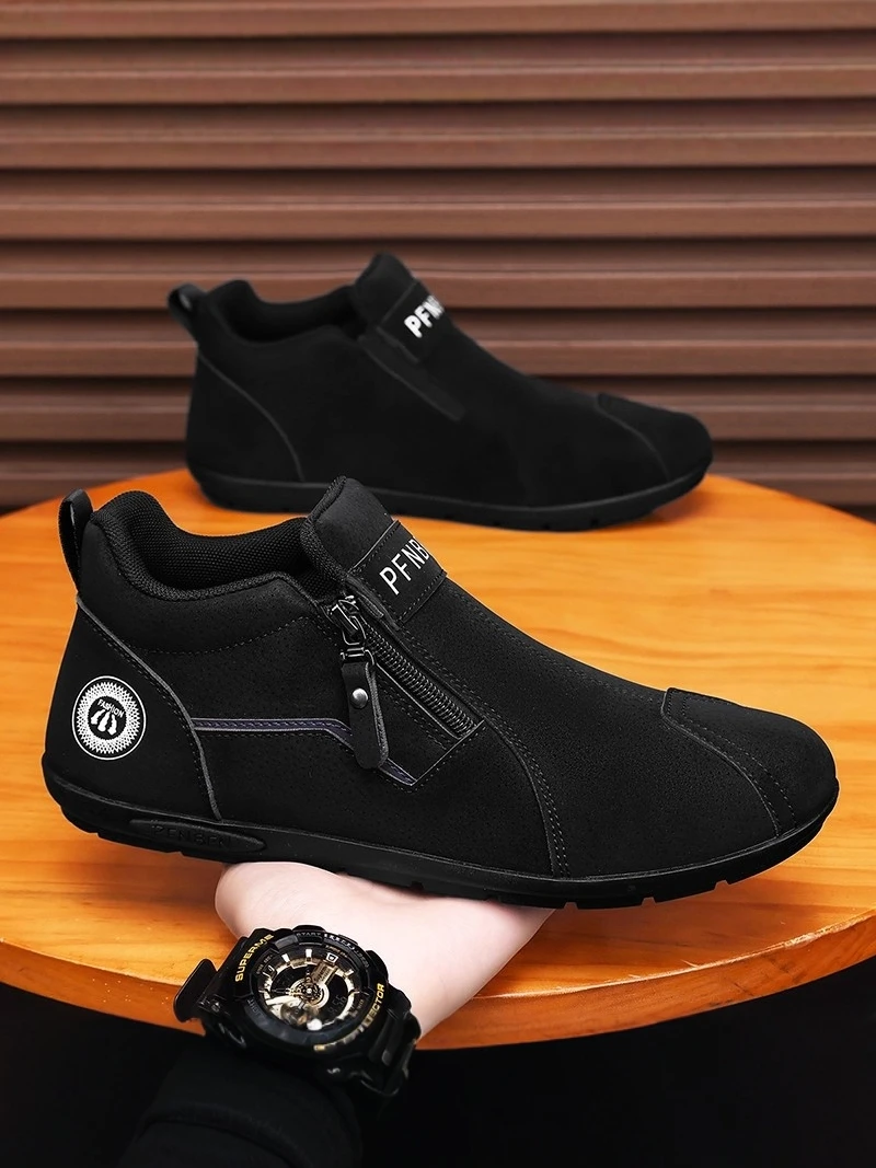 Men's Winter Slip-On Sports Shoes Soft Bottom Leather Surface Waterproof Work Safety Shoes Black Fleece Lined One-Touch Casua...
Men's Winter Slip-On Sports Shoes Soft Bottom Leather Surface Waterproof Work Safety Shoes Black Fleece Lined One-Touch Casua...