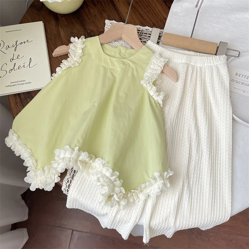 2024 Girl Baby Tank Top Children's Lemon Yellow Sleeveless Irregular High Grade Top Girls' Summer Clothes Thin Top and Pants
2024 Girl Baby Tank Top Children's Lemon Yellow Sleeveless Irregular High Grade Top Girls' Summer Clothes Thin Top and Pants