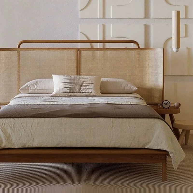 Wide bedside rattan bed walnut-colored Nordic solid wood bed designer high-end homestay wabi-**** wind double bed
Wide bedside rattan bed walnut-colored Nordic solid wood bed designer high-end homestay wabi-**** wind double bed