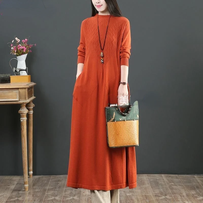 Round Neck Cashmere Dress Women's Long Pullover Sweater Autumn And Winter New Knitted Pure Wool Dress
Round Neck Cashmere Dress Women's Long Pullover Sweater Autumn And Winter New Knitted Pure Wool Dress