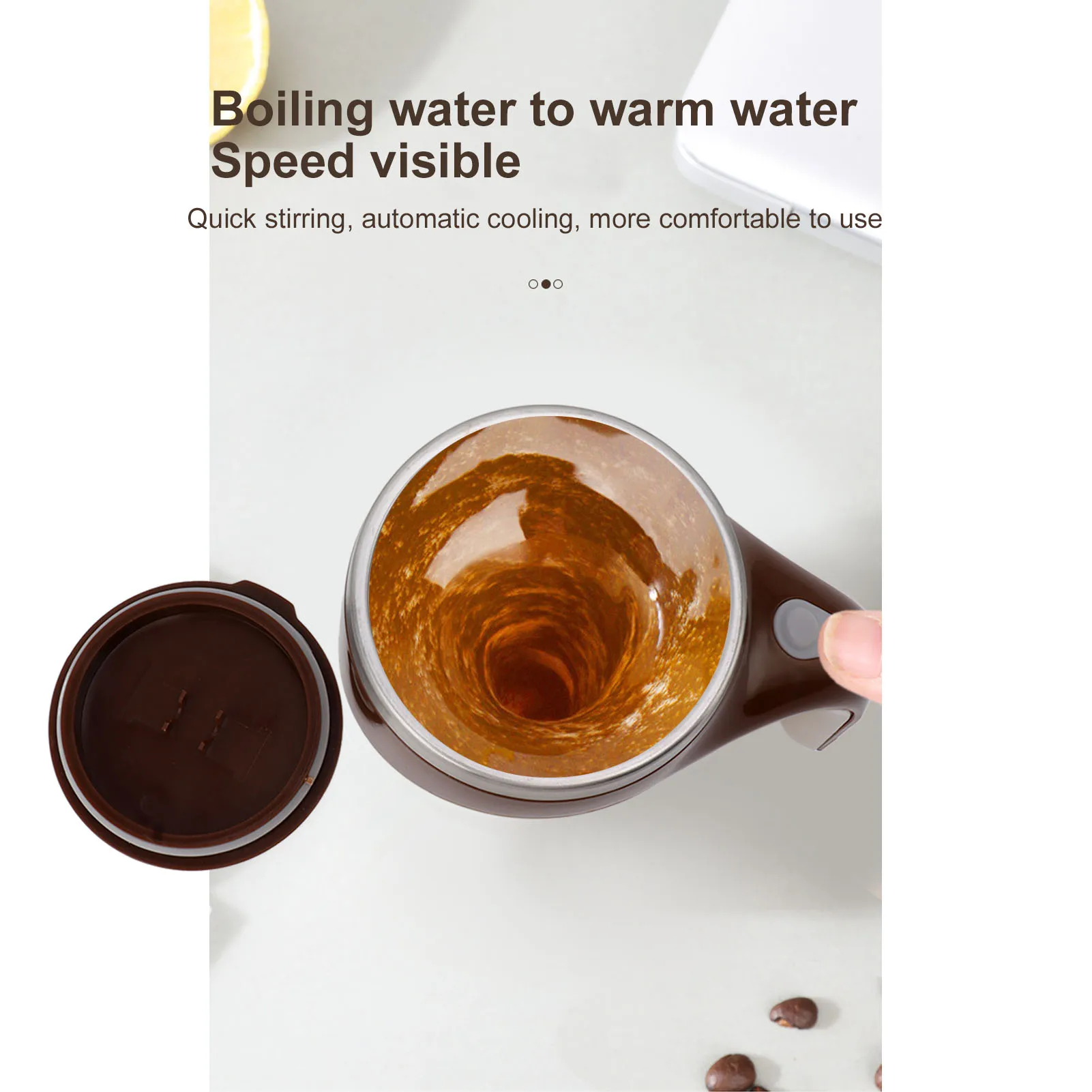 Self Stirring Cup 380ML Automatic Magnetic Mixing Anti Splashing Battery Powered Mixing Mug Coffee Color
Self Stirring Cup 380ML Automatic Magnetic Mixing Anti Splashing Battery Powered Mixing Mug Coffee Color