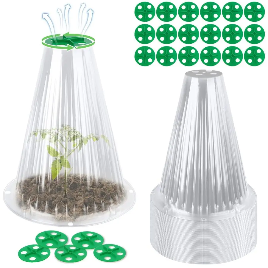 50 Pack Garden Cloches for Plants, Reusable Bell Plant Protector with Rotary Vent Cover, Garden Protection from Animals Snails B
50 Pack Garden Cloches for Plants, Reusable Bell Plant Protector with Rotary Vent Cover, Garden Protection from Animals Snails B