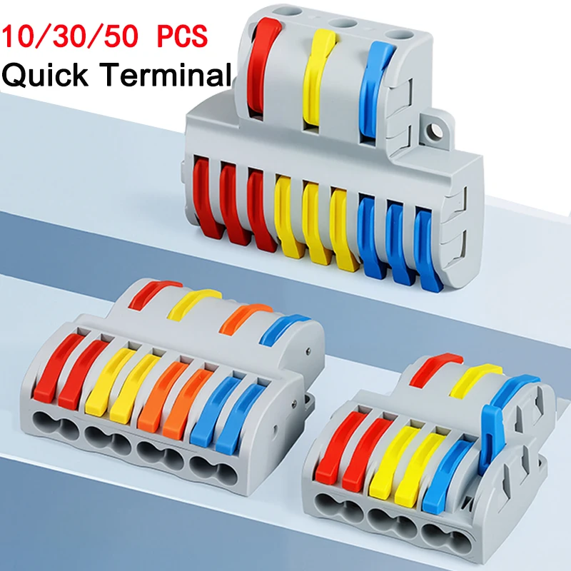 10/30/50 PCS Quick Universal Compact Electrical Conductors Push-in Terminal Block SPL Splitter and 2/3 Pin Setup Precise Wiring
10/30/50 PCS Quick Universal Compact Electrical Conductors Push-in Terminal Block SPL Splitter and 2/3 Pin Setup Precise Wiring