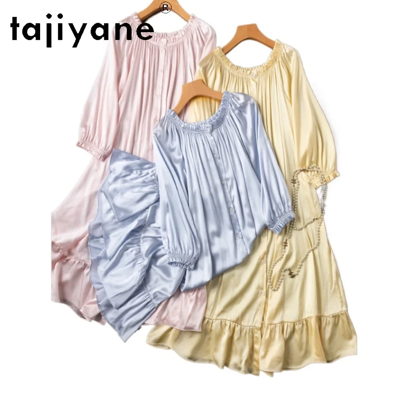TAJIYANE 19MM 95% Real Mulberry Silk Night Dress Woman Long Nightgowns Dresses Summer Silk Sleepwear Women Clothing 2026 пижама
TAJIYANE 19MM 95% Real Mulberry Silk Night Dress Woman Long Nightgowns Dresses Summer Silk Sleepwear Women Clothing 2026 пижама
