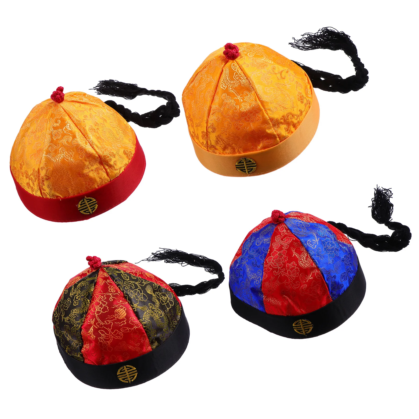 4Pcs Qing Dynasty Emperor A- Hats Vintage Brocade Costume Headwear for Cosplay Performance Decorative Hats with Braid
4Pcs Qing Dynasty Emperor A- Hats Vintage Brocade Costume Headwear for Cosplay Performance Decorative Hats with Braid