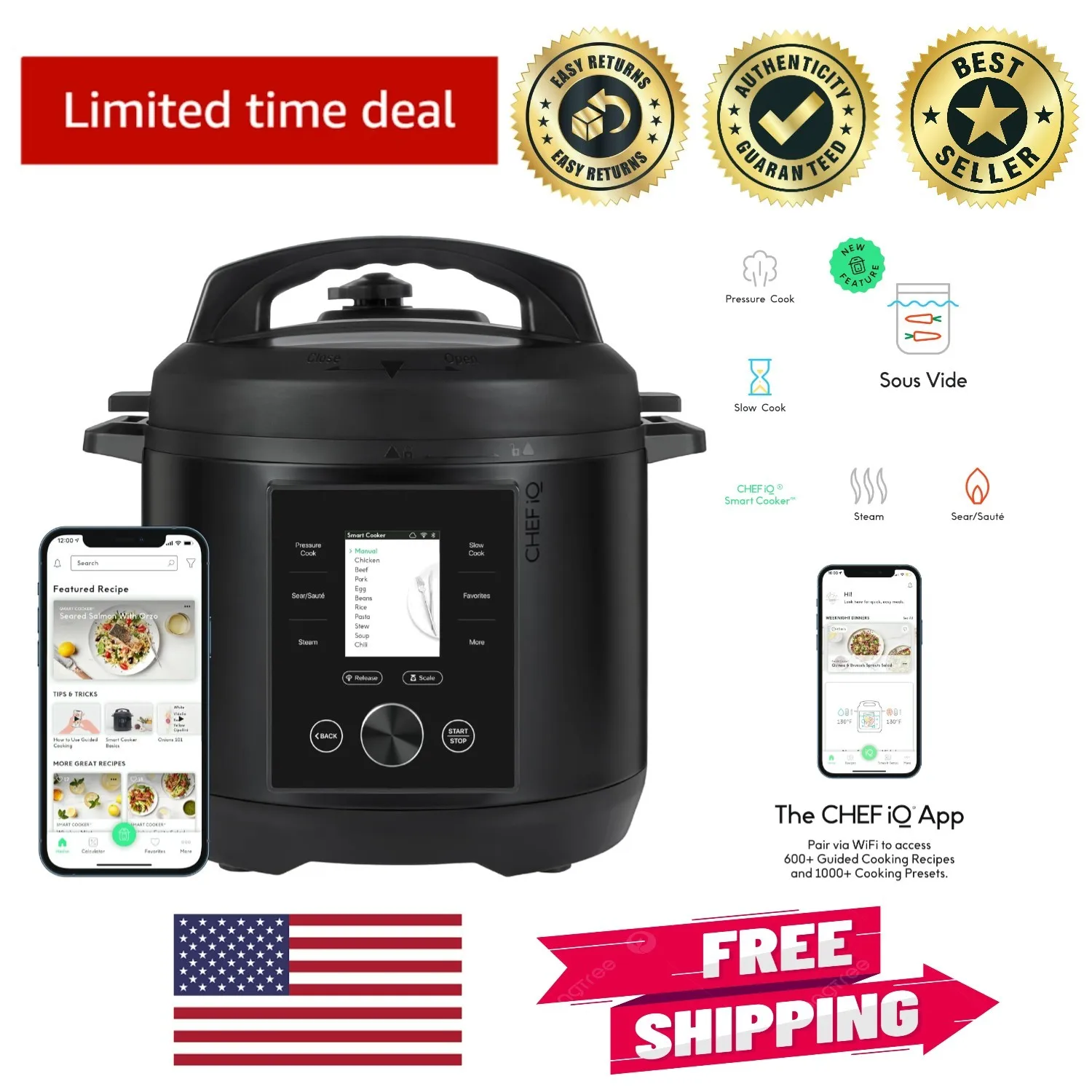 10-in-1 Multicooker with WiFi & Built-in Scale
10-in-1 Multicooker with WiFi & Built-in Scale