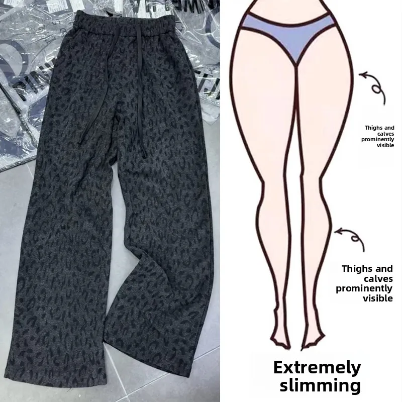Retro Leopard Print Loose Wide Leg Pants Women's Autumn Winter plus Size Comfortable Slimming Lazy Style Casual Trousers
Retro Leopard Print Loose Wide Leg Pants Women's Autumn Winter plus Size Comfortable Slimming Lazy Style Casual Trousers